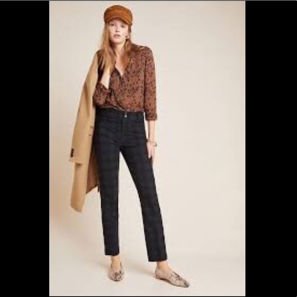 Anthropologie Pants - Anthropologie The Essential Slim Jacquard Trousers